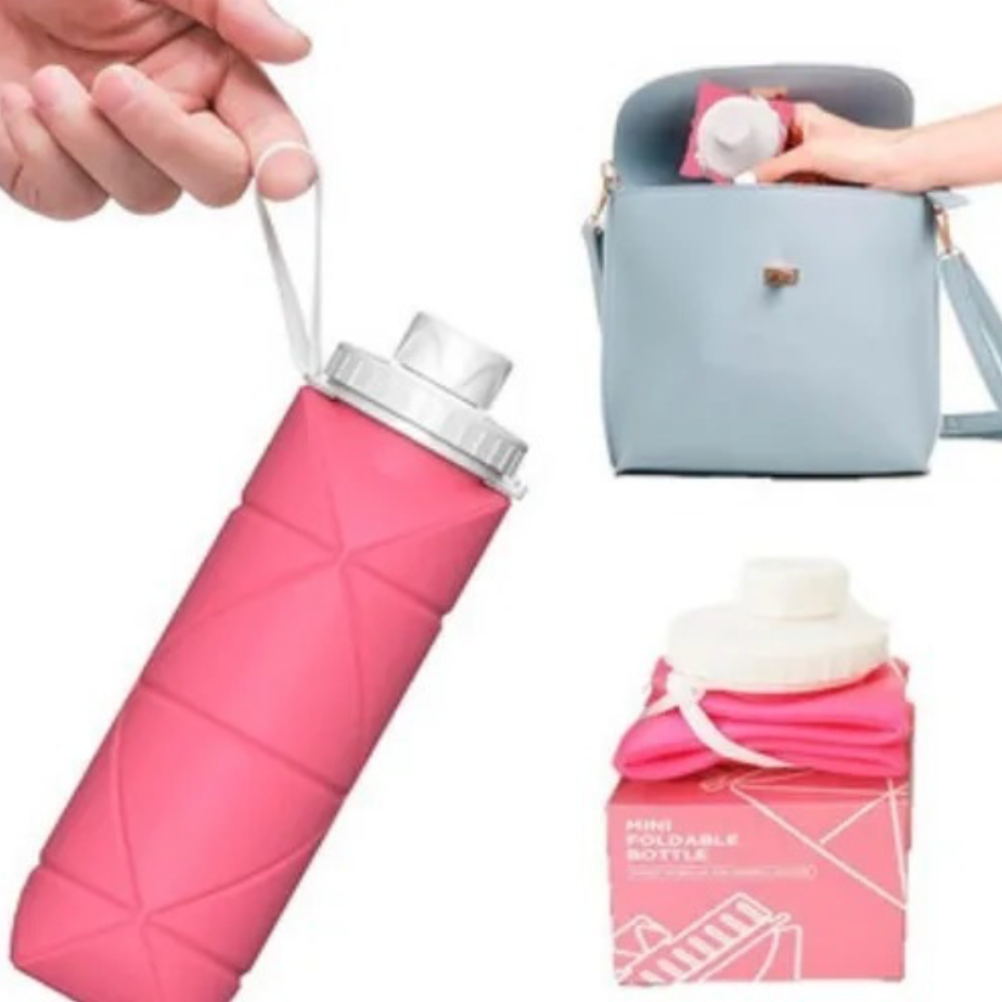 Botella Silicona Portatil Plegable Agua 1